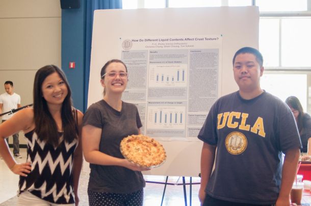 Christina Chung, Tori Schmitt, and Elliot Cheung impressed the judges and won the "Best Scientific Pie" award